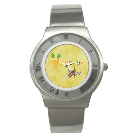 Vegan Jewish Star Stainless Steel Watch from ArtsNow.com Front