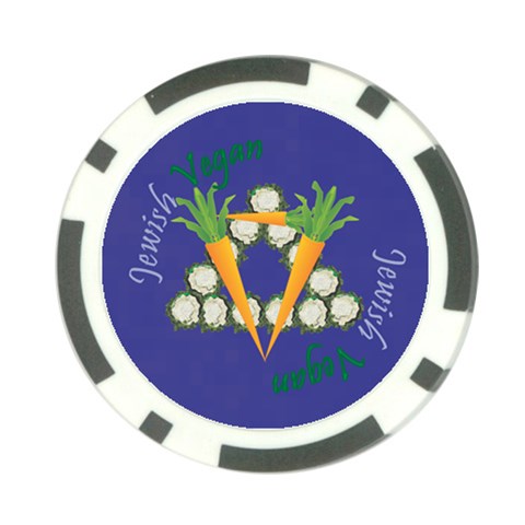 Vegan Jewish Star Poker Chip Card Guard from ArtsNow.com Front