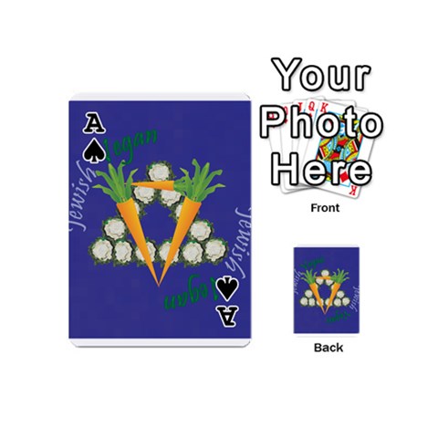 Ace Vegan Jewish Star Playing Cards 54 (Mini) from ArtsNow.com Front - SpadeA