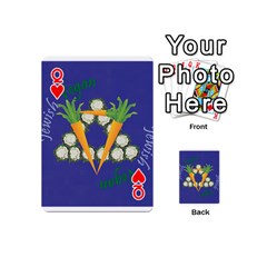 Queen Vegan Jewish Star Playing Cards 54 (Mini) from ArtsNow.com Front - HeartQ