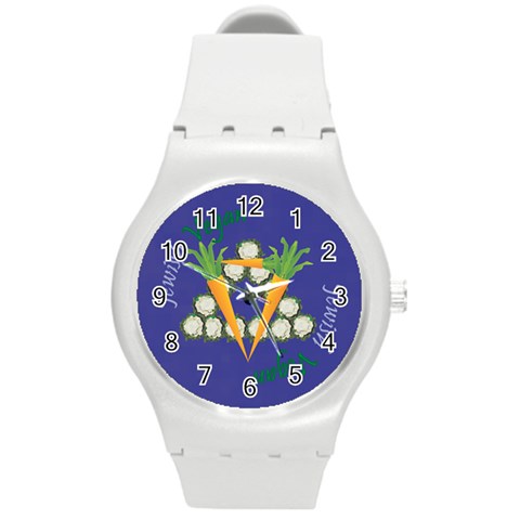 Vegan Jewish Star Round Plastic Sport Watch (M) from ArtsNow.com Front