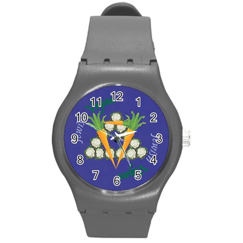 Vegan Jewish Star Round Plastic Sport Watch (M) from ArtsNow.com Front