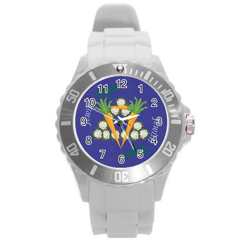 Vegan Jewish Star Round Plastic Sport Watch (L) from ArtsNow.com Front