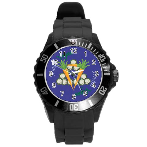 Vegan Jewish Star Round Plastic Sport Watch (L) from ArtsNow.com Front