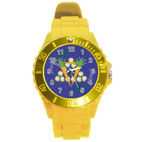 Vegan Jewish Star Round Plastic Sport Watch (L) from ArtsNow.com Front