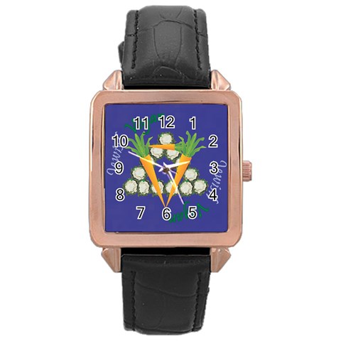 Vegan Jewish Star Rose Gold Leather Watch  from ArtsNow.com Front