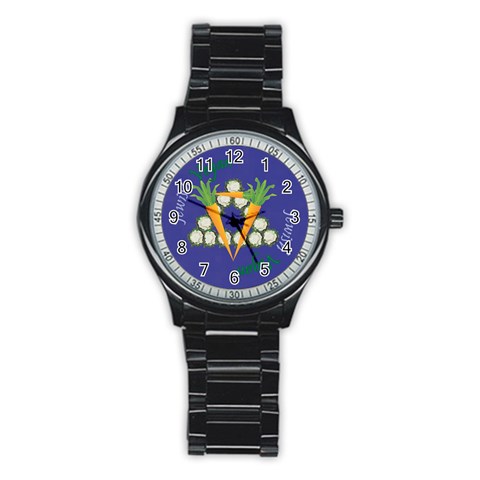 Vegan Jewish Star Stainless Steel Round Watch from ArtsNow.com Front