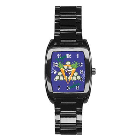 Vegan Jewish Star Stainless Steel Barrel Watch from ArtsNow.com Front