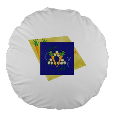 Vegan Jewish Star Large 18  Premium Flano Round Cushion  from ArtsNow.com Front