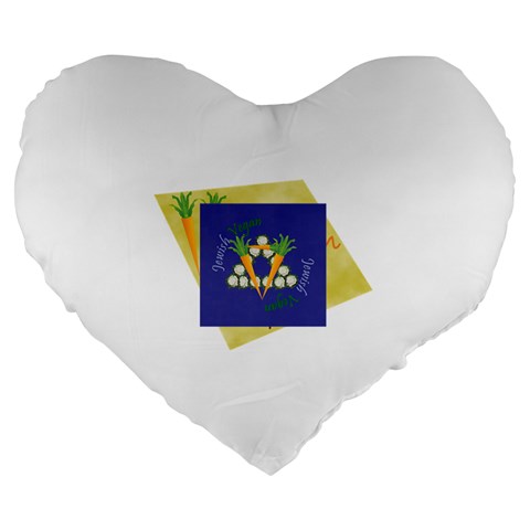 Vegan Jewish Star Large 19  Premium Flano Heart Shape Cushion from ArtsNow.com Front