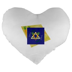 Vegan Jewish Star Large 19  Premium Flano Heart Shape Cushion from ArtsNow.com Front