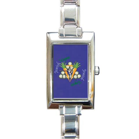 Vegan Jewish Star Rectangle Italian Charm Watch from ArtsNow.com Front