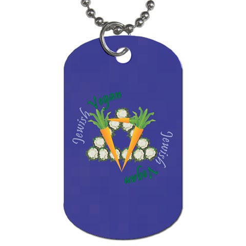 Vegan Jewish Star Dog Tag (Two Sides) from ArtsNow.com Back