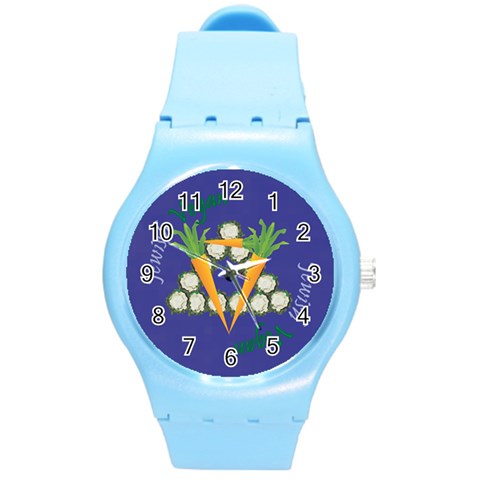 Vegan Jewish Star Round Plastic Sport Watch (M) from ArtsNow.com Front