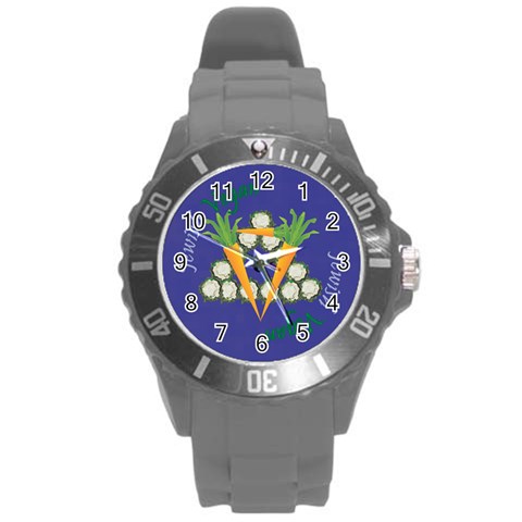 Vegan Jewish Star Round Plastic Sport Watch (L) from ArtsNow.com Front