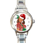 Xmas Norma Jean Round Italian Charm Watch