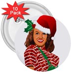 Xmas Norma Jean 3  Button (10 pack)