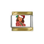 Xmas Norma Jean Gold Trim Italian Charm (9mm)