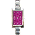 Pink sequins Rectangle Italian Charm Watch