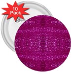 Pink sequins 3  Button (10 pack)