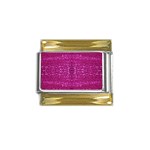 Pink sequins Gold Trim Italian Charm (9mm)