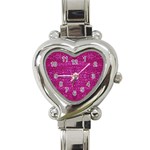 Pink sequins Heart Italian Charm Watch