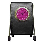 Pink sequins Pen Holder Desk Clock