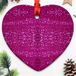 Pink sequins Heart Ornament (Two Sides)