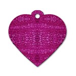 Pink sequins Dog Tag Heart (Two Sides)