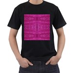 Pink sequins Men s T-Shirt (Black)