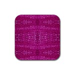 Pink sequins Rubber Coaster (Square)