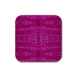 Pink sequins Rubber Square Coaster (4 pack)