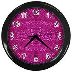 Pink sequins Wall Clock (Black)