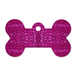 Pink sequins Dog Tag Bone (One Side)