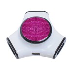 Pink sequins 3-Port USB Hub