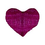 Pink sequins Standard 16  Premium Heart Shape Cushion 