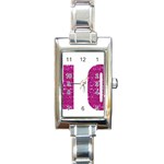 fuchsia sequin No Rectangle Italian Charm Watch