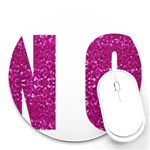 fuchsia sequin No Round Mousepad