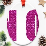 fuchsia sequin No Ornament (Oval)