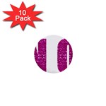 fuchsia sequin No 1  Mini Button (10 pack) 