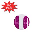 fuchsia sequin No 1  Mini Button (100 pack) 