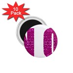 fuchsia sequin No 1.75  Magnet (10 pack) 