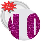 fuchsia sequin No 3  Button (10 pack)