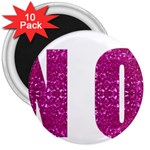 fuchsia sequin No 3  Magnet (10 pack)