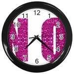 fuchsia sequin No Wall Clock (Black)