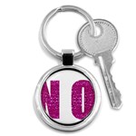 fuchsia sequin No Key Chain (Round)