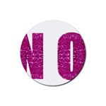 fuchsia sequin No Rubber Coaster (Round)