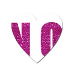 fuchsia sequin No Magnet (Heart)