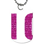 fuchsia sequin No Dog Tag (One Side)