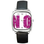 fuchsia sequin No Square Metal Watch